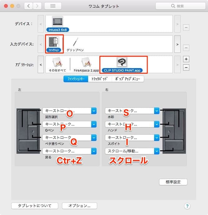 Wacomのペンタブレットのオススメ設定 筆圧 ショートカット