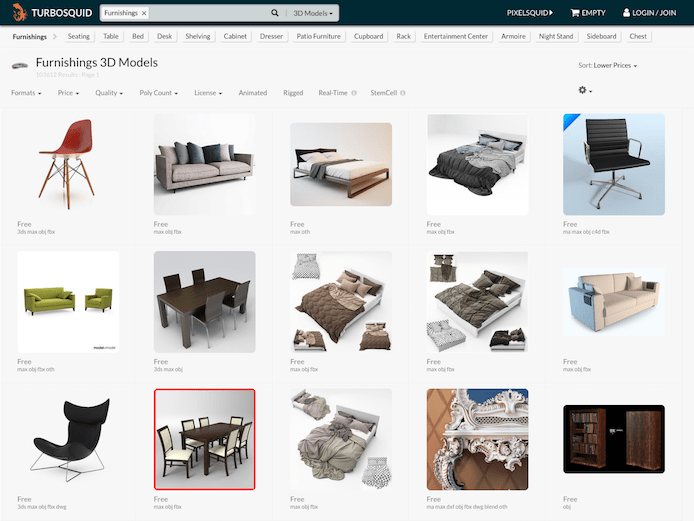 3dモデルの家具のフリー素材サイト一覧まとめ Vrワールド作成向き
