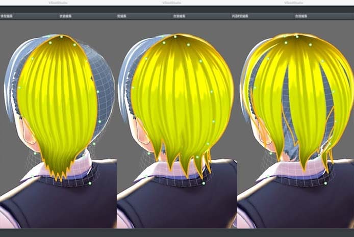 Vroidの髪のプロシージャルヘアを解説 ガイド調整と重ねるテク